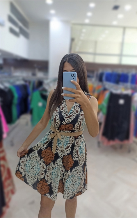 Φόρεμα mini με ζωνάκι- 8122