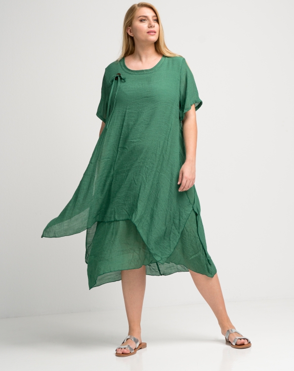 Φόρεμα κοντομάνικο σε άνετη γραμμή-C830