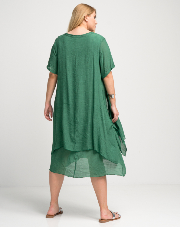 Φόρεμα κοντομάνικο σε άνετη γραμμή-C830