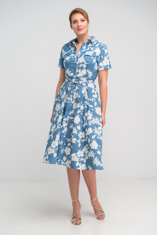 Φόρεμα midi κοντομάνικο-2266B