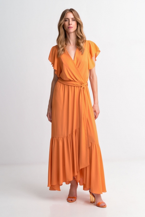 Φόρεμα κρουαζέ με δέσιμο-6082