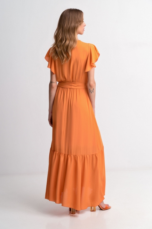 Φόρεμα κρουαζέ με δέσιμο-6082