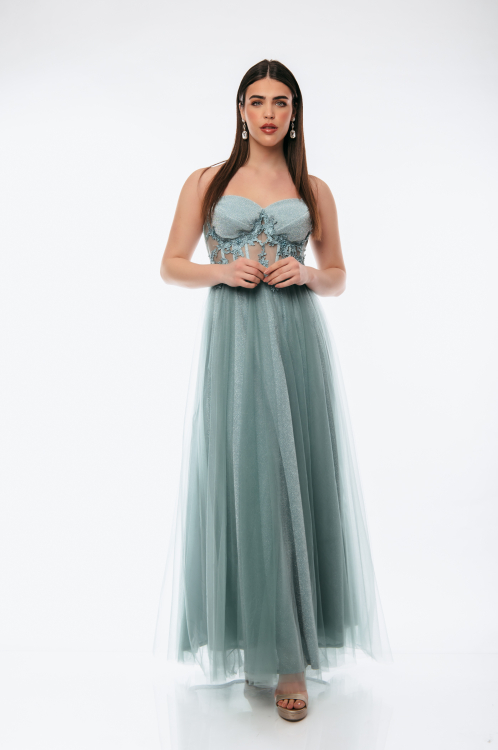 Φόρεμα αμπιγιέ με τούλι-9382