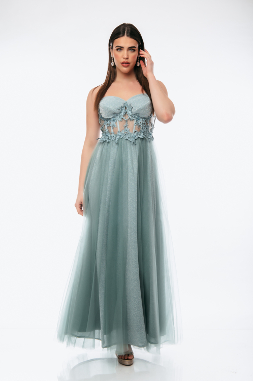 Φόρεμα αμπιγιέ με τούλι-9382