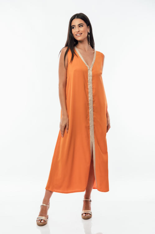 Φόρεμα αμάνικο με άνοιγμα-8126