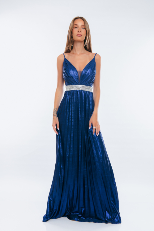 Φόρεμα μεταλιζέ πλισέ-16012