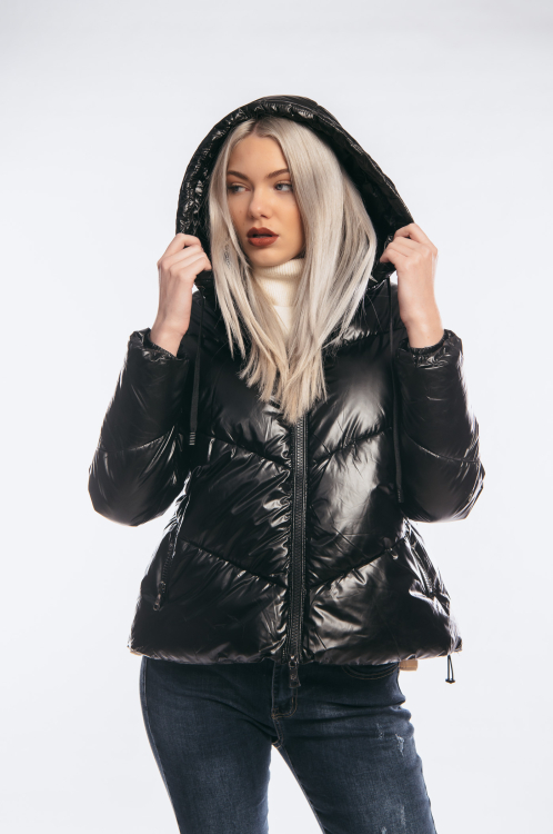 Puffer κοντό με κουκούλα-21190