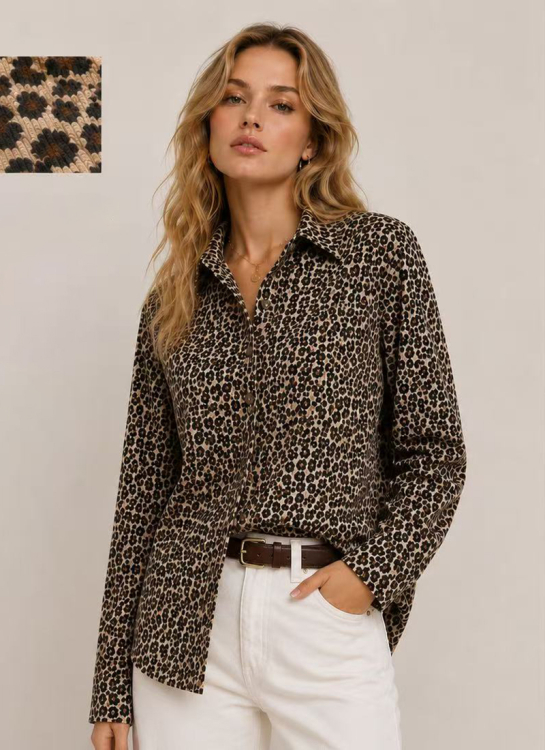 Πουκάμισο Με Animal Print & Ανάγλυφη Πλέξη-8747