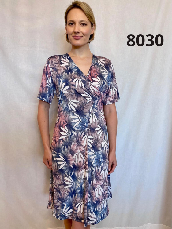 Φόρεμα κρουαζέ εμπριμέ-8030