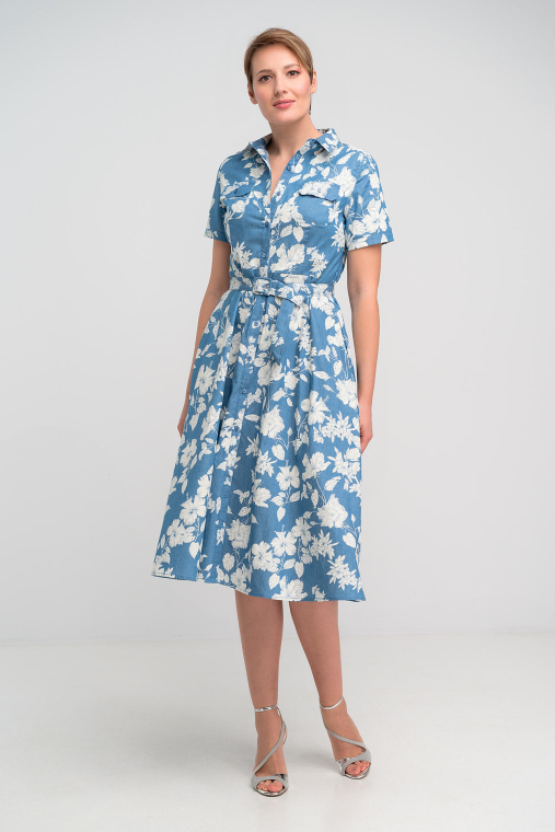 Φόρεμα midi κοντομάνικο-2266B