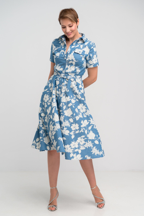 Φόρεμα midi κοντομάνικο-2266B