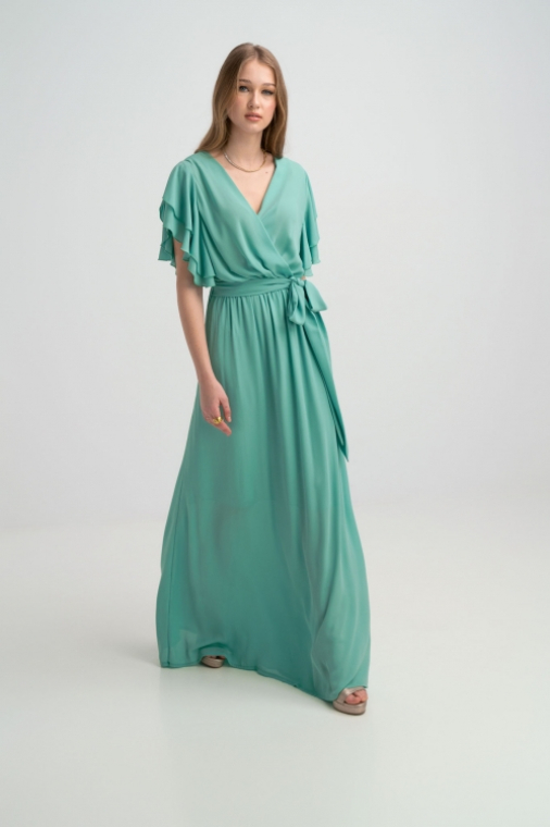 Φόρεμα μάξι κρουαζέ με ζωνάκι-2285