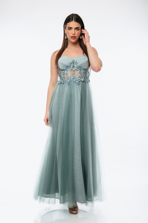 Φόρεμα αμπιγιέ με τούλι-9382