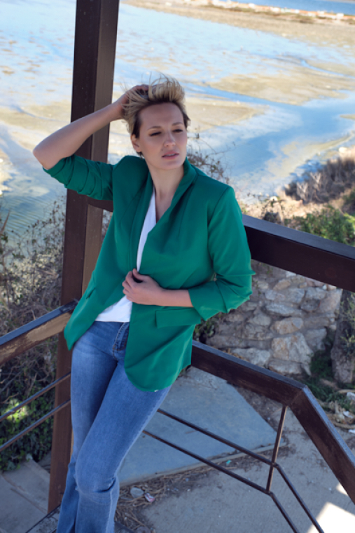 Σακάκι ίσια γραμμή plus size-1267