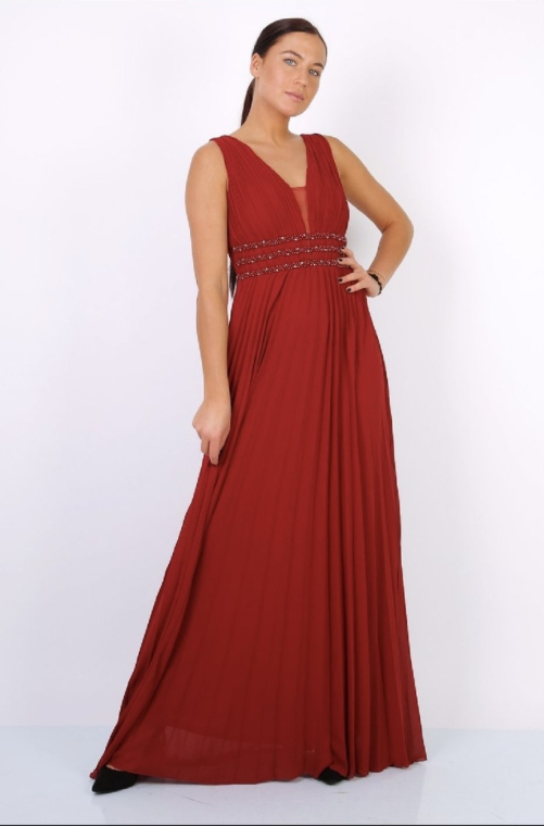 Φόρεμα maxi πλισέ-8739