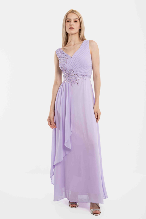 Φόρεμα αμπιγιέ με εσάρπα-1663