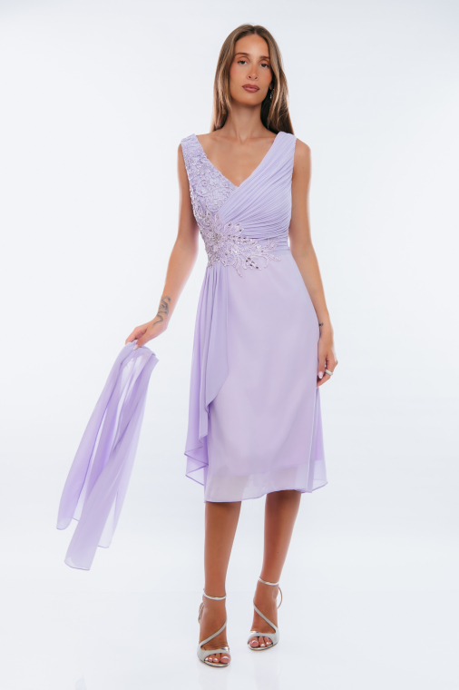 Φόρεμα αμπιγιέ με εσάρπα-1664