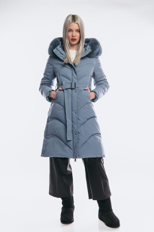 Μπουφάν σιέλ μακρύ-22100