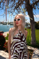 Animal print maxi εξώπλατο φόρεμα με δέσιμο στο λαιμό-4131