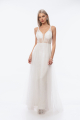 Φόρεμα -νυφικό λευκό με διαφάνεια  και ανοιγμα σην πλάτη-4167