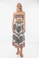 Ολόσωμη φόρμα στράπλες με λάστιχο και εθνικ μοτίβο-4184