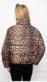 Κοντό puffer μπουφάν με λεοπάρ μοτίβο-Α26293