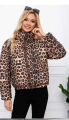 Κοντό puffer μπουφάν με λεοπάρ μοτίβο-Α26293
