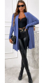 Μακριά μπλε ζακέτα πλεκτή-5137
