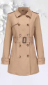 Μπεζ γυναικεία καμπαρντίνα με διπλή σειρά κουμπιών-ZM5896