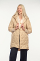 Μπεζ καπιτονέ μπουφάν με κουκούλα-26187
