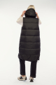 Μακρύ μαύρο καπιτονέ αμάνικο μπουφαν-2221