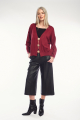 Μπορντό ζακέτα με χρυσά statement κουμπιά-4380