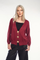 Μπορντό ζακέτα με χρυσά statement κουμπιά-4380