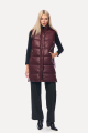 Μακρύ μπορντό γιλέκο δερματίνης Puffer-2333G