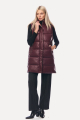 Μακρύ μπορντό γιλέκο δερματίνης Puffer-2333G