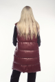 Μακρύ μπορντό γιλέκο δερματίνης Puffer-2333G