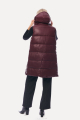 Μακρύ μπορντό γιλέκο δερματίνης Puffer-2333G