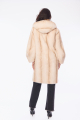 Μακρύ παλτό γούνας faux σε μπεζ απόχρωση-6613W