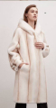 Μακρύ παλτό γούνας faux σε μπεζ απόχρωση-6613W