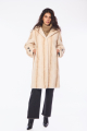 Μακρύ παλτό γούνας faux σε μπεζ απόχρωση-6613W