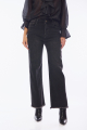 Τζιν Παντελόνι Ψηλόμεσο Wide Leg με Τραχύ Τελείωμα Μαύρο-1278