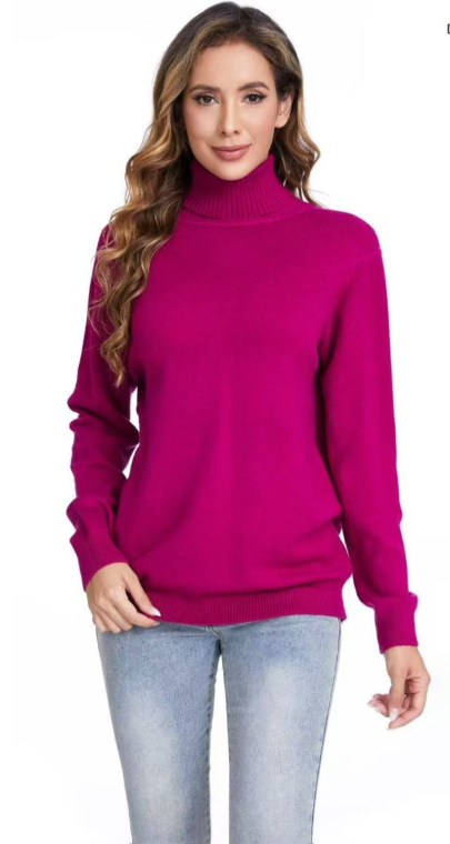 Κλασικό Πουλόβερ Ζιβάγκο σε Έντονο Χρώμα – Φούξια-C7-2