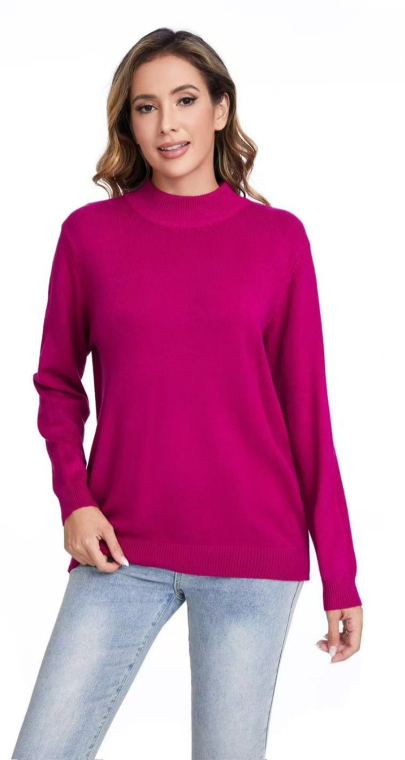 Κλασικό Πουλόβερ Ζιβάγκο σε Έντονο Χρώμα – Φούξια-C6-2