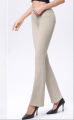 Γυναικείο Ψηλόμεσο Παντελόνι σε Μπεζ Χρώμα με Γραμμή Καμπάνα και Τσέπες-M3018-15