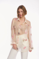 Γυναικείο Διάφανο Πουκάμισο με Floral Κεντήματα και Jewel Buttons σε Ivory-4460