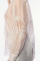 Γυναικείο Διάφανο Πουκάμισο σε Λευκό Χρώμα με Ανάγλυφα Κεντήματα στα Μανίκια και Λεπτομέρειες με Πιέτες-28541