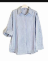Γυναικείο Ριγέ Πουκάμισο σε Μπλε-Λευκό Χρώμα με Μακριά Μανίκια και Άνετη Γραμμή-CR2392