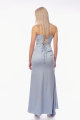 Μάξι Στραπλές Φόρεμα σε Γαλάζιο Σατινέ Ύφασμα με Μπούστο από Στρας και Πλαινό Σκίσιμο-2487