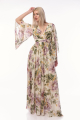 Maxi Floral Φόρεμα με V Λαιμόκοψη & Αέρινα Μανίκια-KOD1622