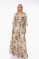Maxi Floral Φόρεμα με V Λαιμόκοψη & Αέρινα Μανίκια-KOD1622